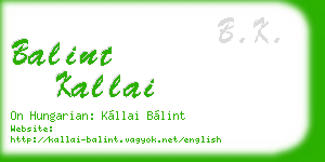 balint kallai business card